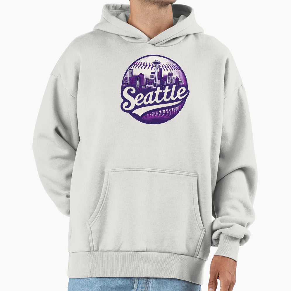 Seattle City Baseball Hoodie - Casual Everyday Wear Men Women - T-Shirt, Sweatshirt, Hoodie