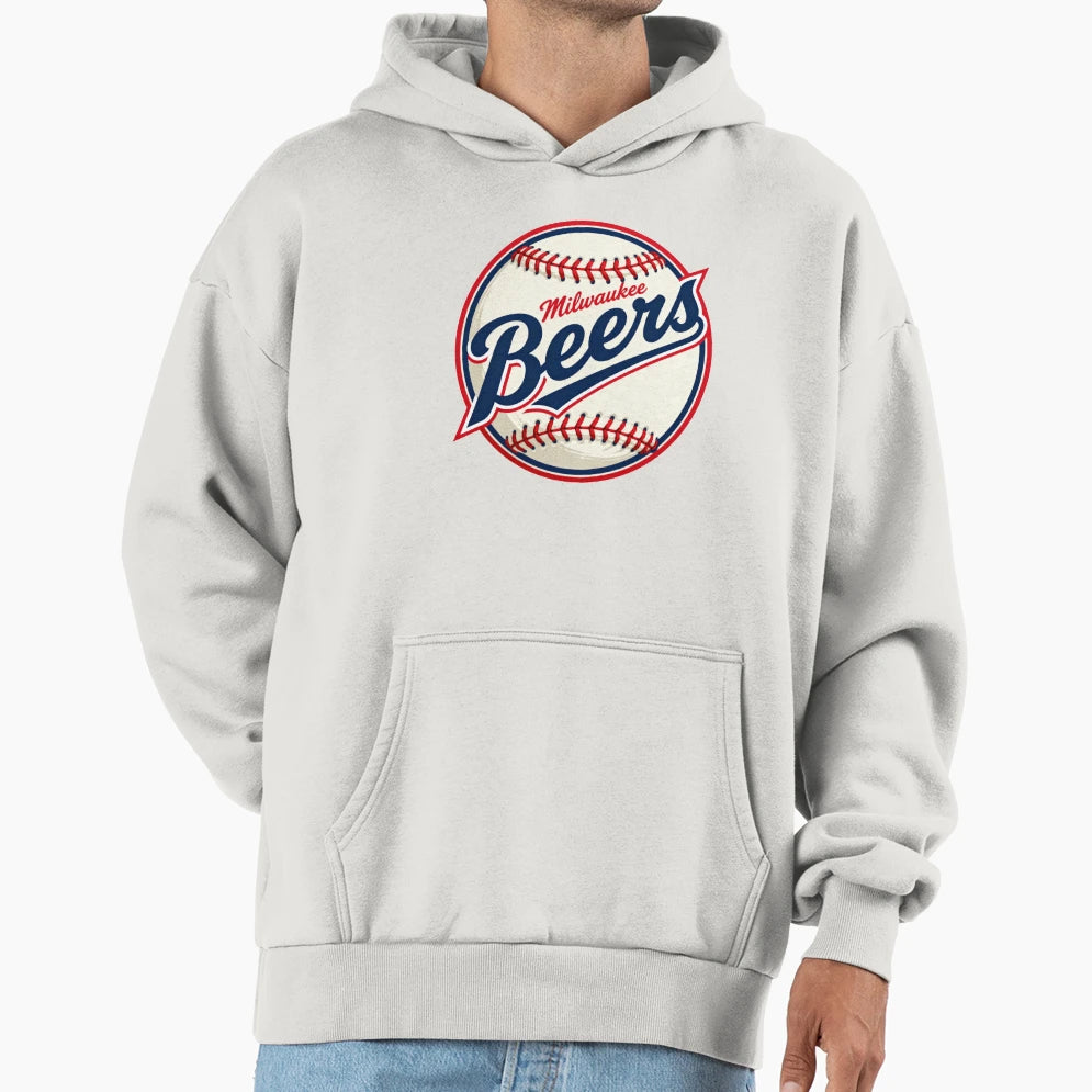 Milwaukee Beers Baseball Logo Hoodie - Trendy Graphic Unisex - T-Shirt, Sweatshirt, Hoodie