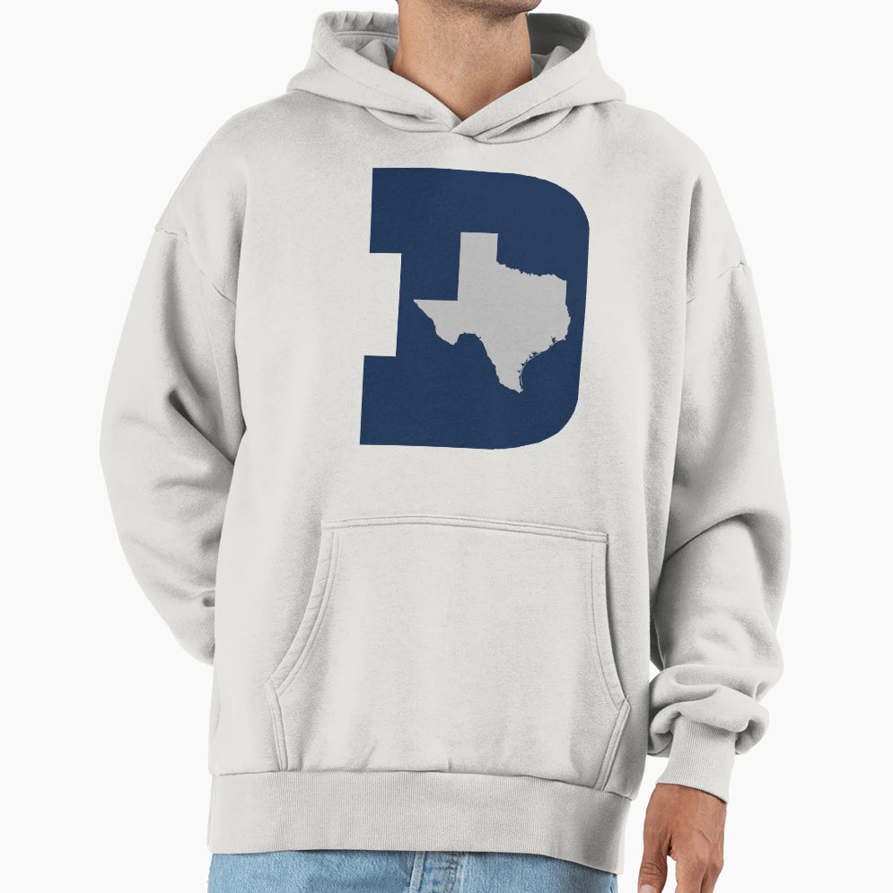 D Texas Blue Silver Hoodie - Casual Everyday Wear Unisex - T-Shirt, Sweatshirt, Hoodie