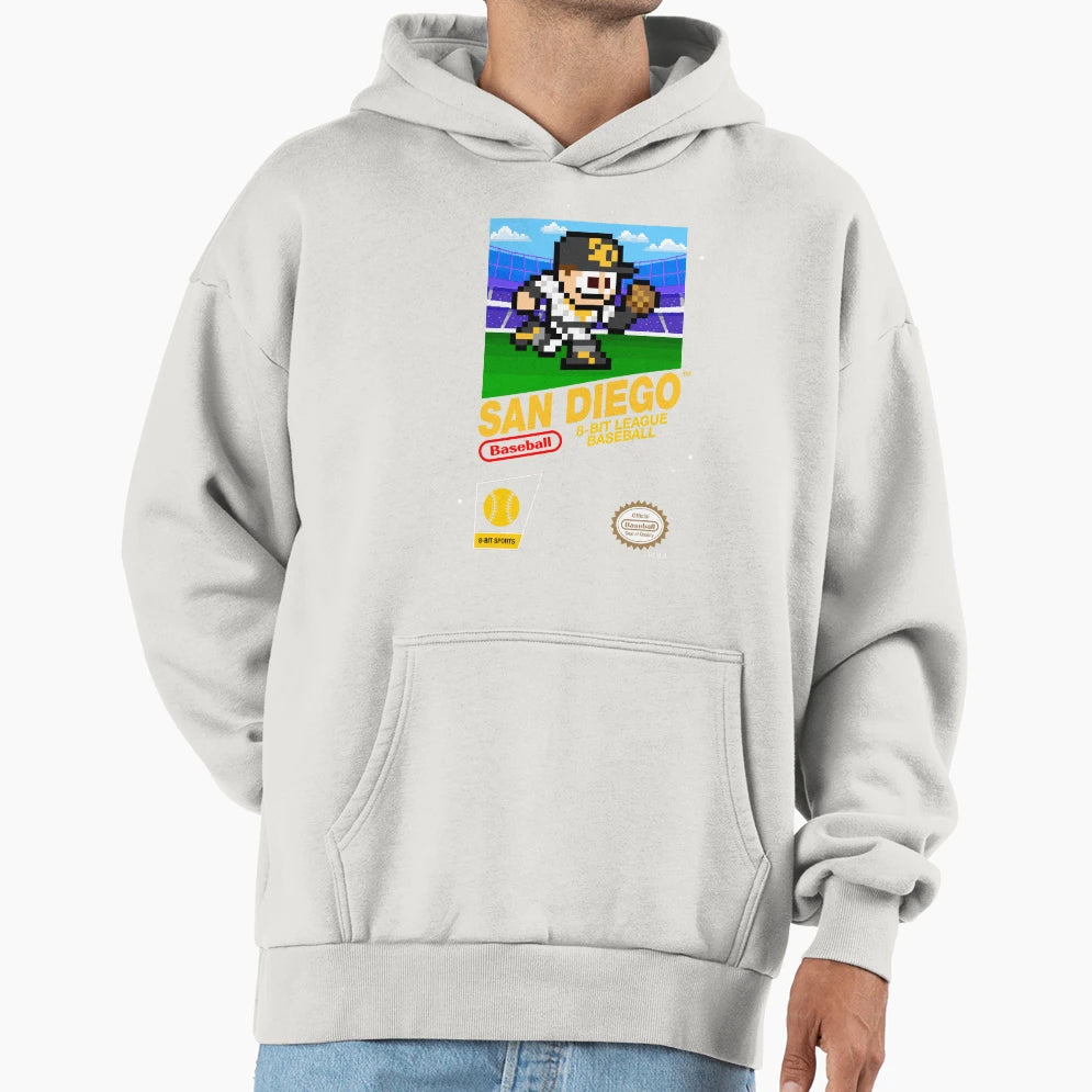 San Diego 8 Bit Videogame Cart Hoodie - Minimalist Print for Adults - T-Shirt, Sweatshirt, Hoodie