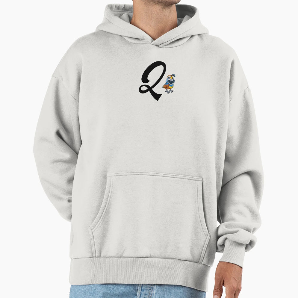 Q Quail Letter Alphabet Hoodie - Unique Graphic Men Women - T-Shirt, Sweatshirt, Hoodie