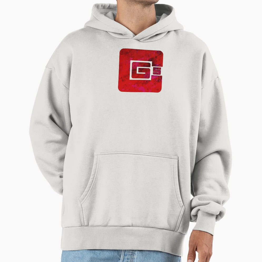 Cg5 Red Grunge Textured Logo Hoodie - Casual Everyday Wear for Adults - T-Shirt, Sweatshirt, Hoodie