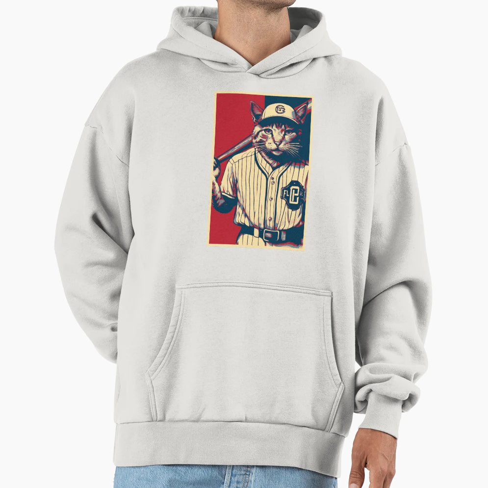 Cat Baseball Player Hope Hoodie - Streetwear Style Men Women - T-Shirt, Sweatshirt, Hoodie