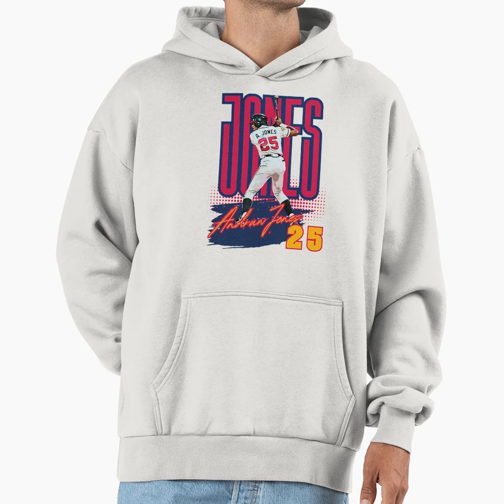 Andruw Jones Baseball Art Iconic Hoodie - Minimalist Print for Adults - T-Shirt, Sweatshirt, Hoodie