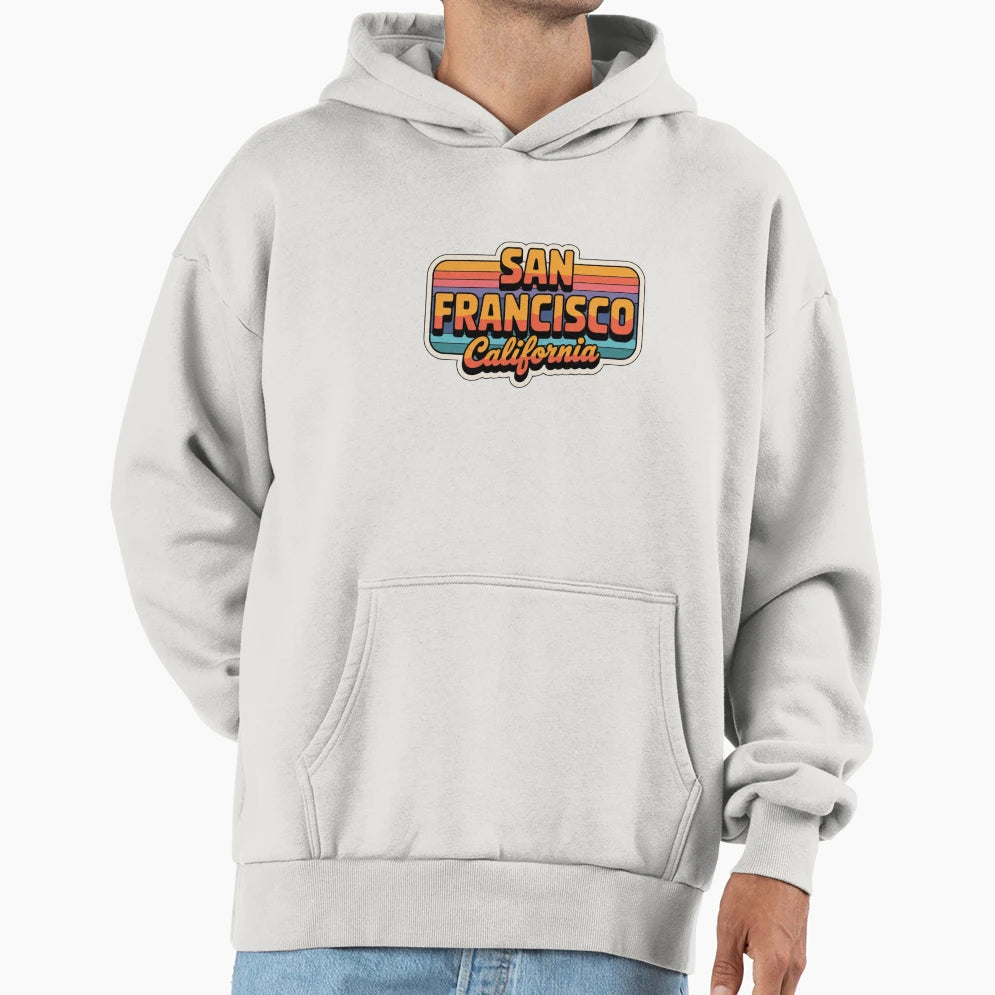 San Francisco California Sunset Hoodie - Minimalist Print Men Women - T-Shirt, Sweatshirt, Hoodie