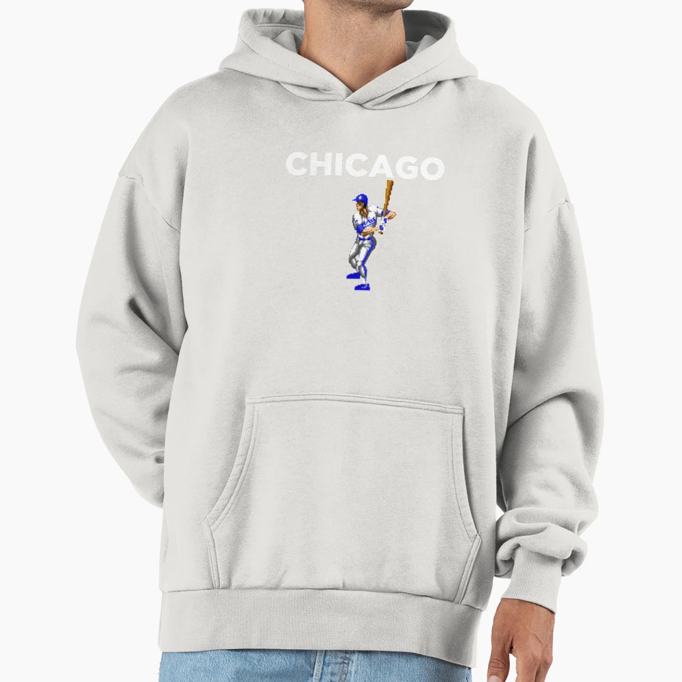 Chicago Baseball Video Game 8 Bit V1 Hoodie - Custom Art Print Men Women - T-Shirt, Sweatshirt, Hoodie