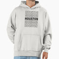 Houston Repeating Text Pattern Hoodie - Unique Graphic Unisex - T-Shirt, Sweatshirt, Hoodie