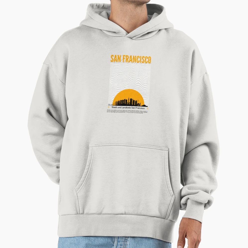 City And County San Francisco Pastel Blue Hoodie - Unique Graphic Unisex - T-Shirt, Sweatshirt, Hoodie
