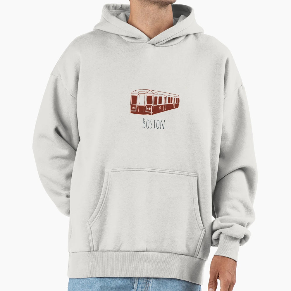 Boston Metro Train Hoodie - Unique Graphic Unisex - T-Shirt, Sweatshirt, Hoodie