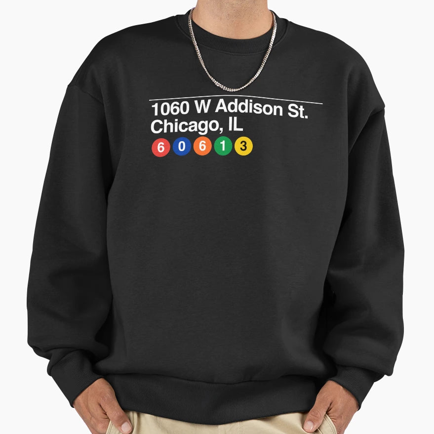 Wrigley Field 1060 W Addison St Sweatshirt - Trendy Graphic for Adults - T-Shirt, Sweatshirt, Hoodie