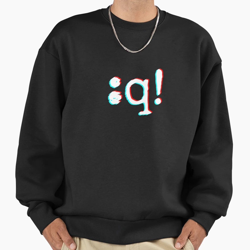 Exit Vim Q Sign Pro Sweatshirt - Casual Everyday Wear Men Women - T-Shirt, Sweatshirt, Hoodie
