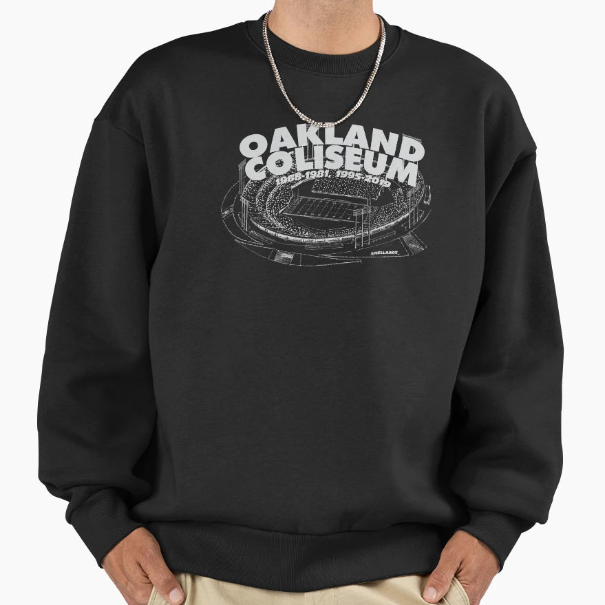 Oakland Coliseum Sweatshirt - Novelty Apparel for Adults - T-Shirt, Sweatshirt, Hoodie