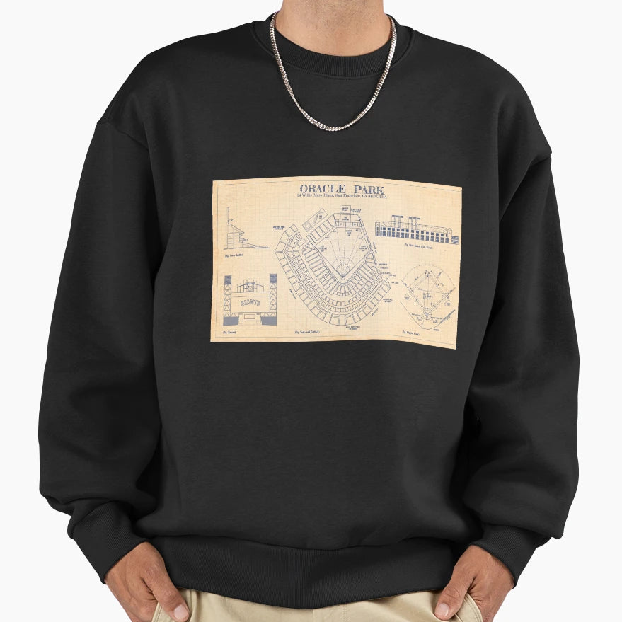 Oracle Park Old Blue Grid Sweatshirt - Minimalist Print for Adults - T-Shirt, Sweatshirt, Hoodie