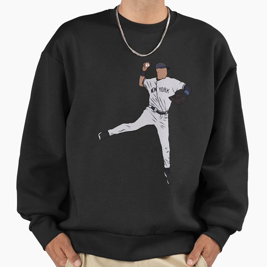 Derek Jeter Jump Throw Sweatshirt - Fun Novelty Design for Adults - T-Shirt, Sweatshirt, Hoodie