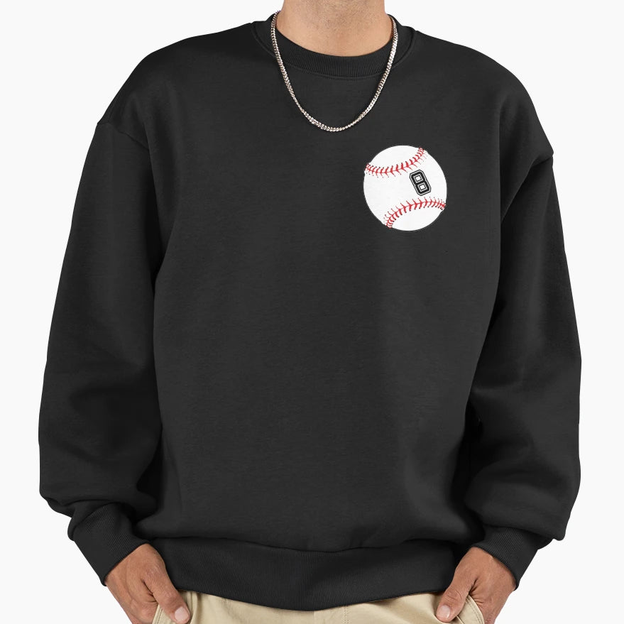 Baseball Player Jersey No 8 Back Sweatshirt - Aesthetic Graphic for Adults - T-Shirt, Sweatshirt, Hoodie