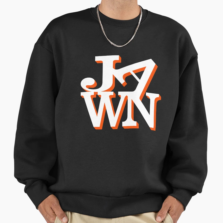 Jawn White And Orange Sweatshirt - Trendy Graphic Unisex - T-Shirt, Sweatshirt, Hoodie