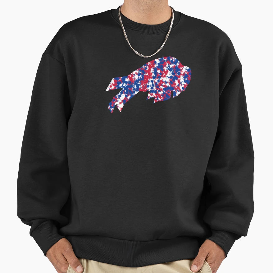 Bills Logo Paint Splatter Sweatshirt - Minimalist Print Unisex - T-Shirt, Sweatshirt, Hoodie