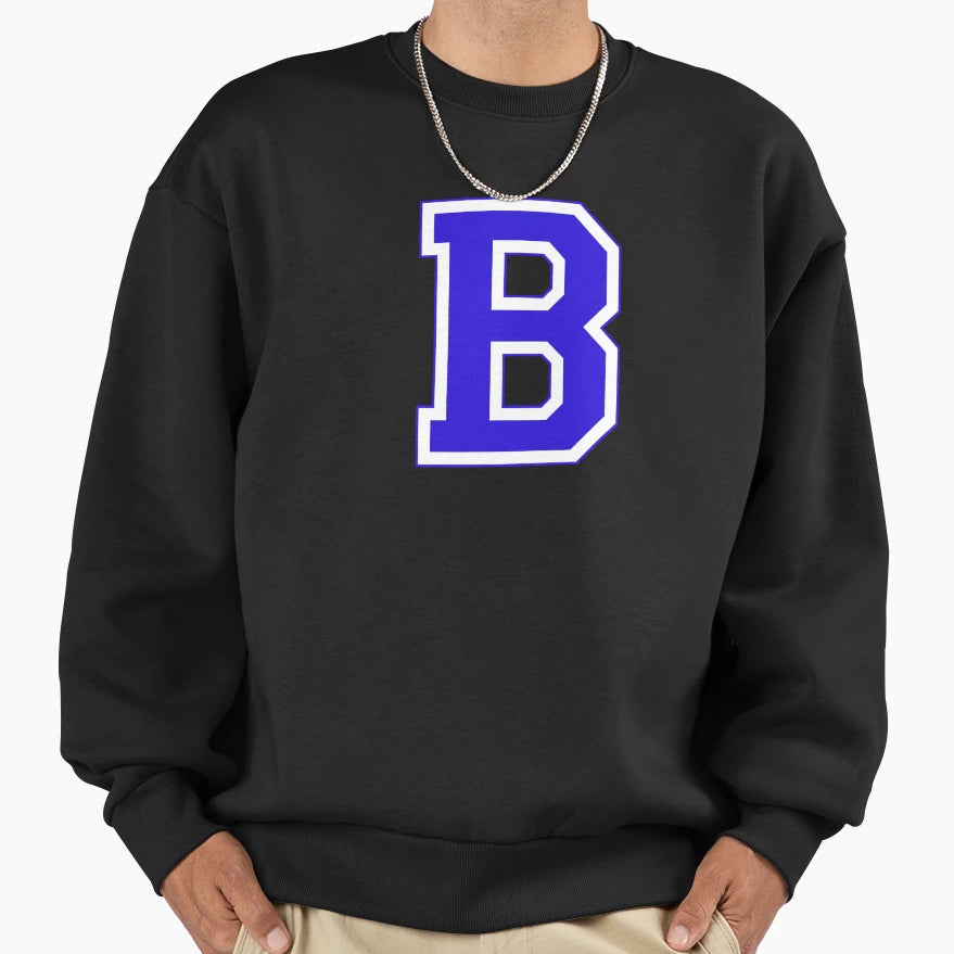 Varsity Letter B Sweatshirt - Minimalist Print Unisex - T-Shirt, Sweatshirt, Hoodie