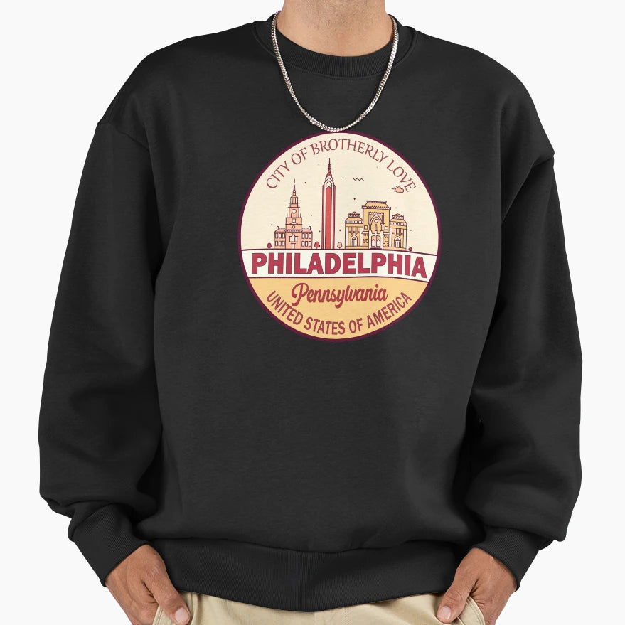 Philadelphia Pennsylvania City Sweatshirt - Custom Art Print for Adults - T-Shirt, Sweatshirt, Hoodie