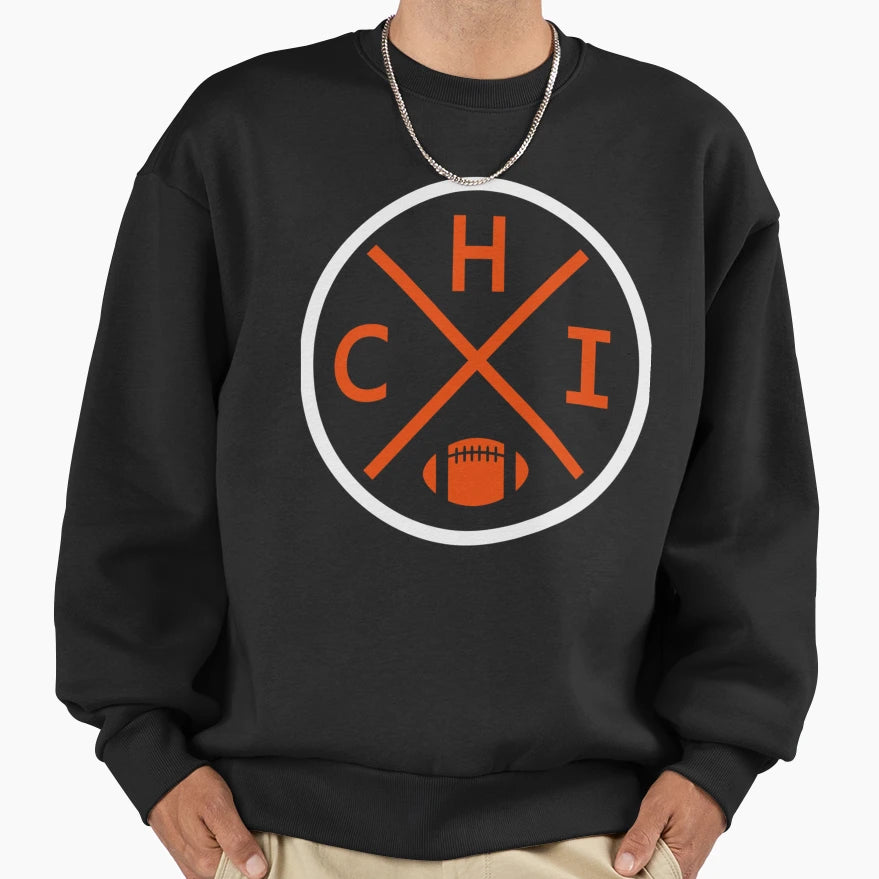 Chicago Football Emblem Chi Sweatshirt - Custom Art Print Men Women - T-Shirt, Sweatshirt, Hoodie