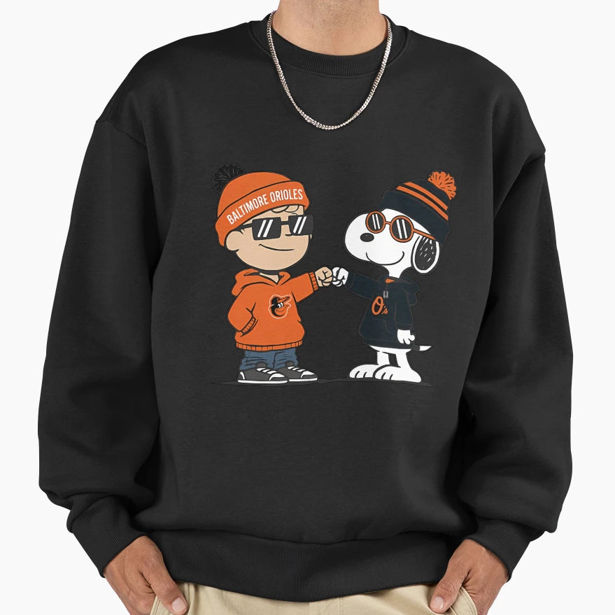 Baltimore Orioles Snoopy Sweatshirt - Aesthetic Graphic Men Women - T-Shirt, Sweatshirt, Hoodie