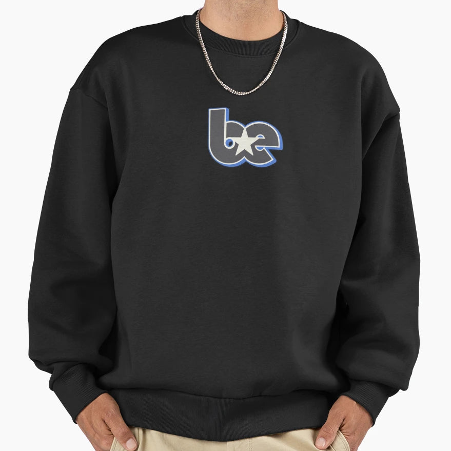 Be Star Contrast Initials Outline Sweatshirt - Minimalist Print Men Women - T-Shirt, Sweatshirt, Hoodie