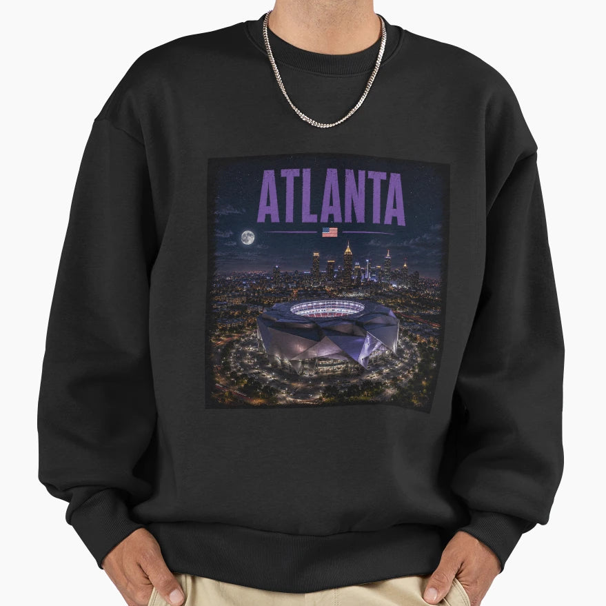 Atlanta Cinematic Stadium Us Flag Sweatshirt - Novelty Apparel Men Women - T-Shirt, Sweatshirt, Hoodie