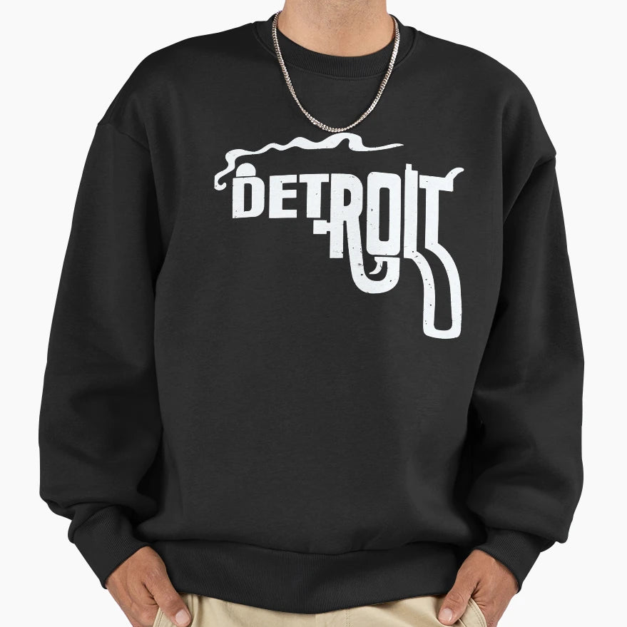 Macs Detroit Smoking Gun Sweatshirt - Fun Novelty Design Men Women - T-Shirt, Sweatshirt, Hoodie