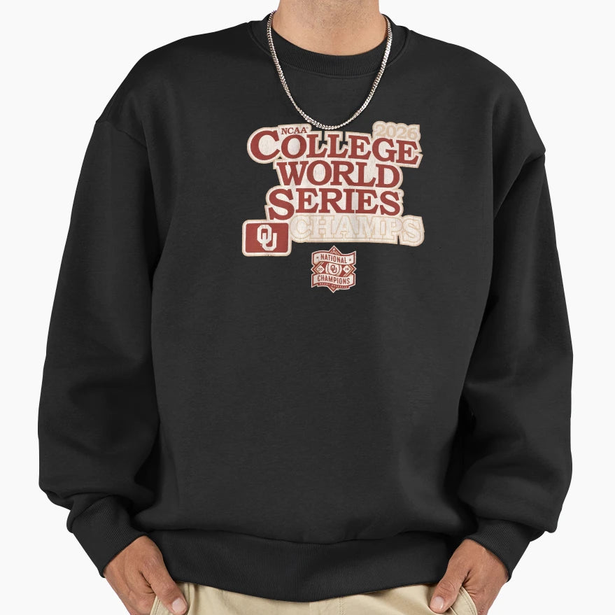 Oklahoma Baseball 2026 College World Sweatshirt - Graphic Print for Adults - T-Shirt, Sweatshirt, Hoodie