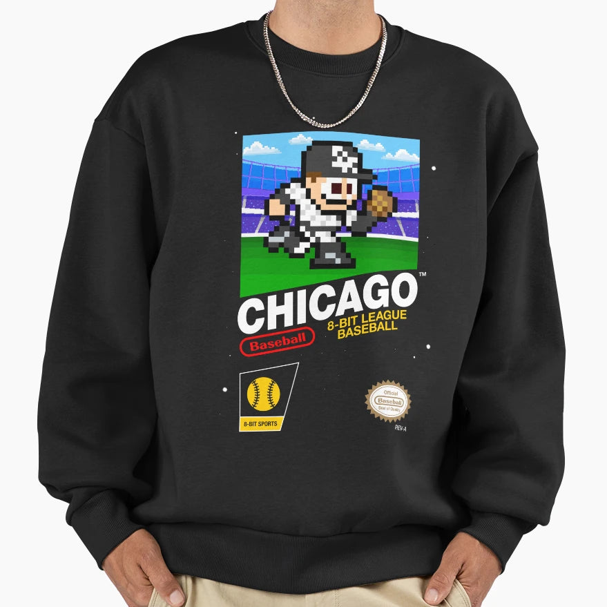 Chicago 8 Bit Videogame Cart Sweatshirt - Casual Everyday Wear for Adults - T-Shirt, Sweatshirt, Hoodie