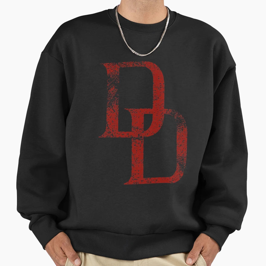 Daredevil Logo Distressed Sweatshirt - Casual Everyday Wear Men Women - T-Shirt, Sweatshirt, Hoodie