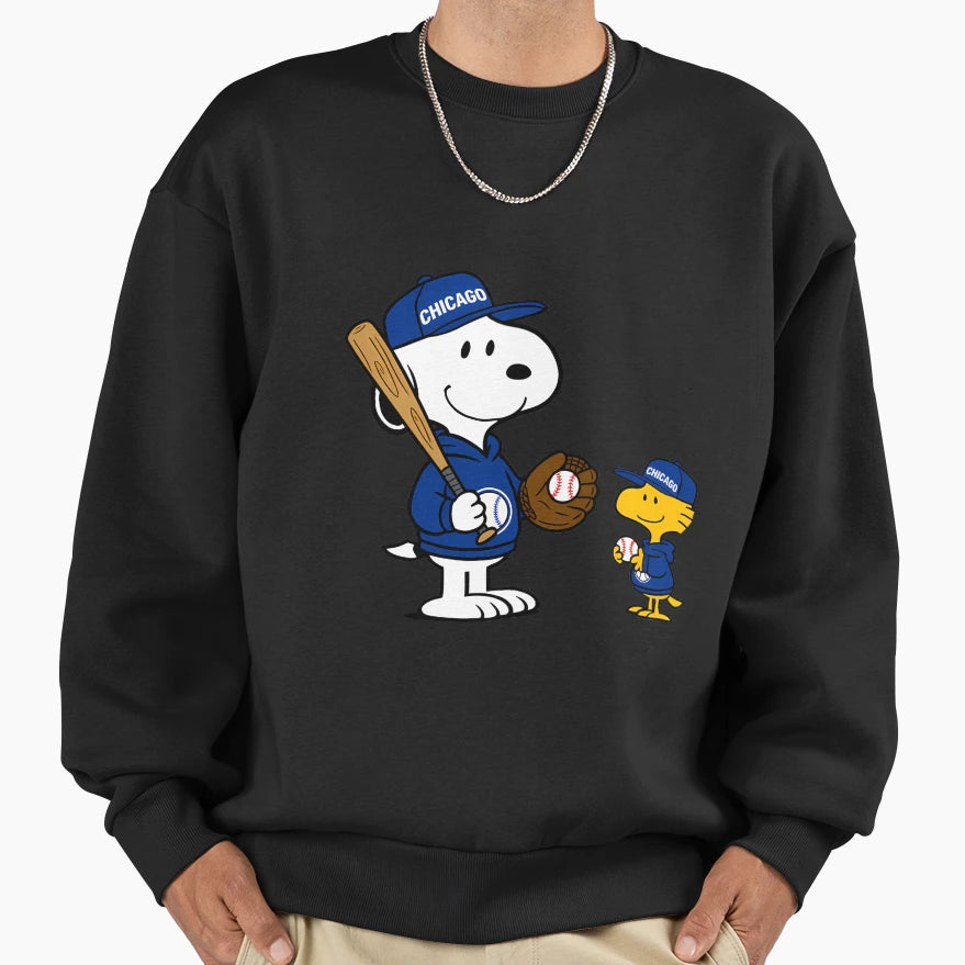 Chicago Cubs Snoopy And Woodstock Sweatshirt - Graphic Print for Adults - T-Shirt, Sweatshirt, Hoodie