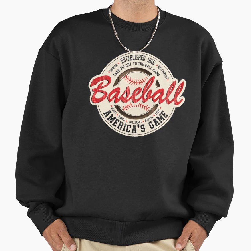 Baseball Take Me Out To Ball Game Sweatshirt - Aesthetic Graphic Unisex - T-Shirt, Sweatshirt, Hoodie