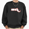 Massachusetts State Outline Sweatshirt - Minimalist Print for Adults - T-Shirt, Sweatshirt, Hoodie