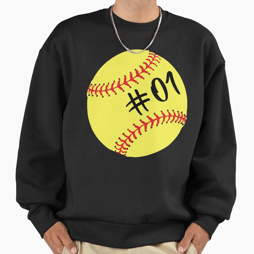 Softball Player Back No Number 01 Sweatshirt - Novelty Apparel for Adults - T-Shirt, Sweatshirt, Hoodie