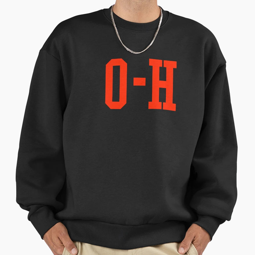 Scarlet Half O H I O Ohio Sweatshirt - Graphic Print for Adults - T-Shirt, Sweatshirt, Hoodie