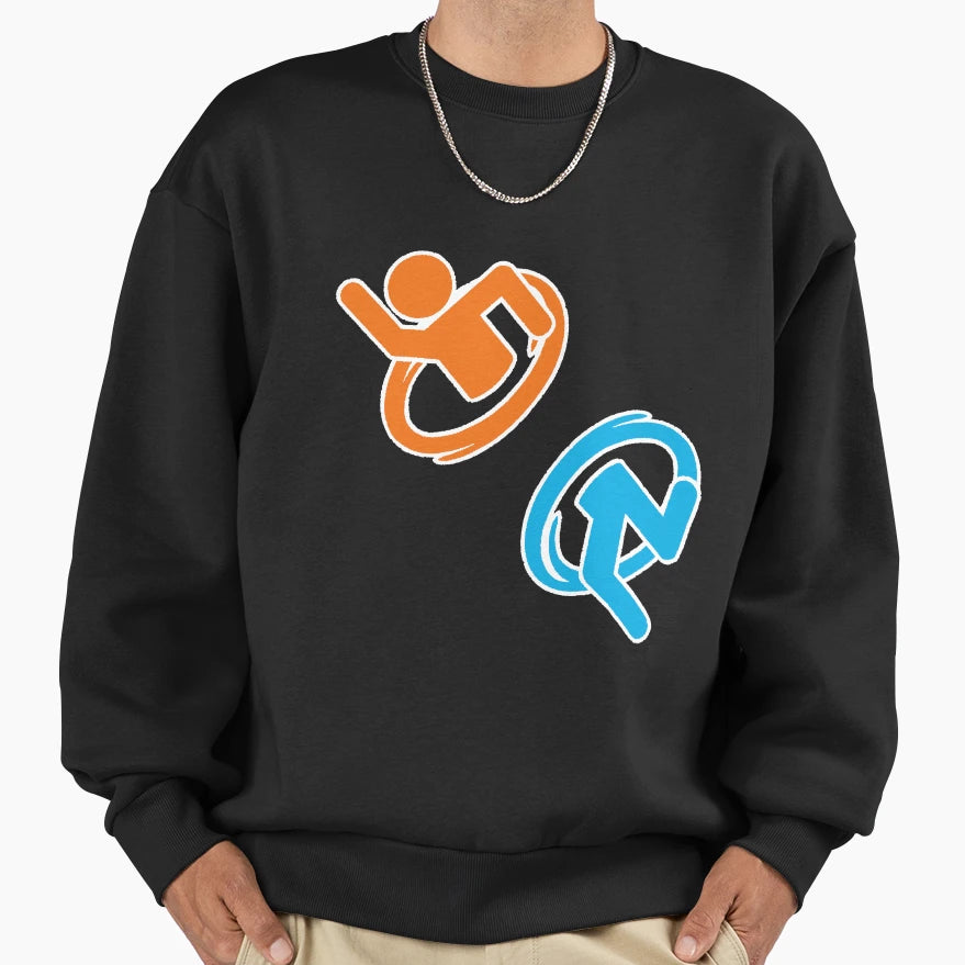 Portal Stick Figure Sweatshirt - Minimalist Print for Adults - T-Shirt, Sweatshirt, Hoodie