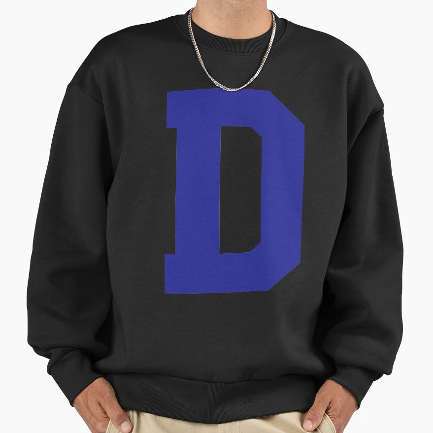 Alphabet Blue D Sports Letter D Sweatshirt - Trendy Graphic Men Women - T-Shirt, Sweatshirt, Hoodie