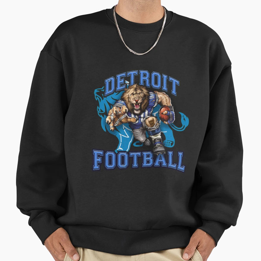 Detroit Football Sweatshirt - Casual Everyday Wear Men Women - T-Shirt, Sweatshirt, Hoodie