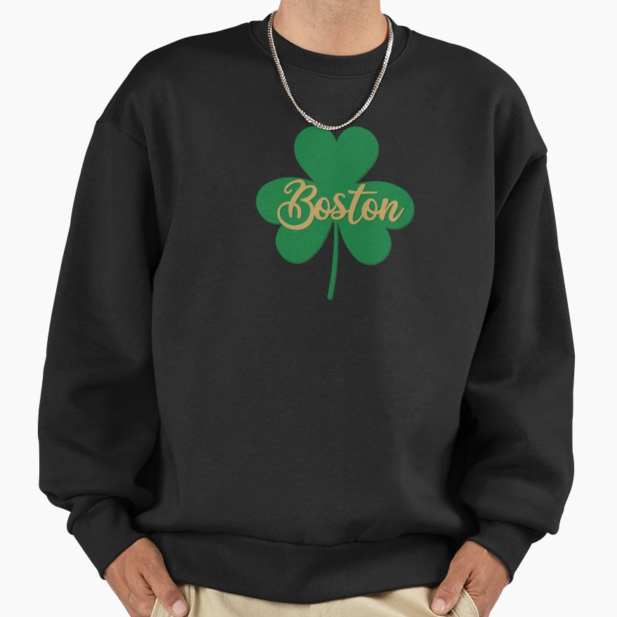 Boston Shamrock Sweatshirt - Graphic Print Unisex - T-Shirt, Sweatshirt, Hoodie
