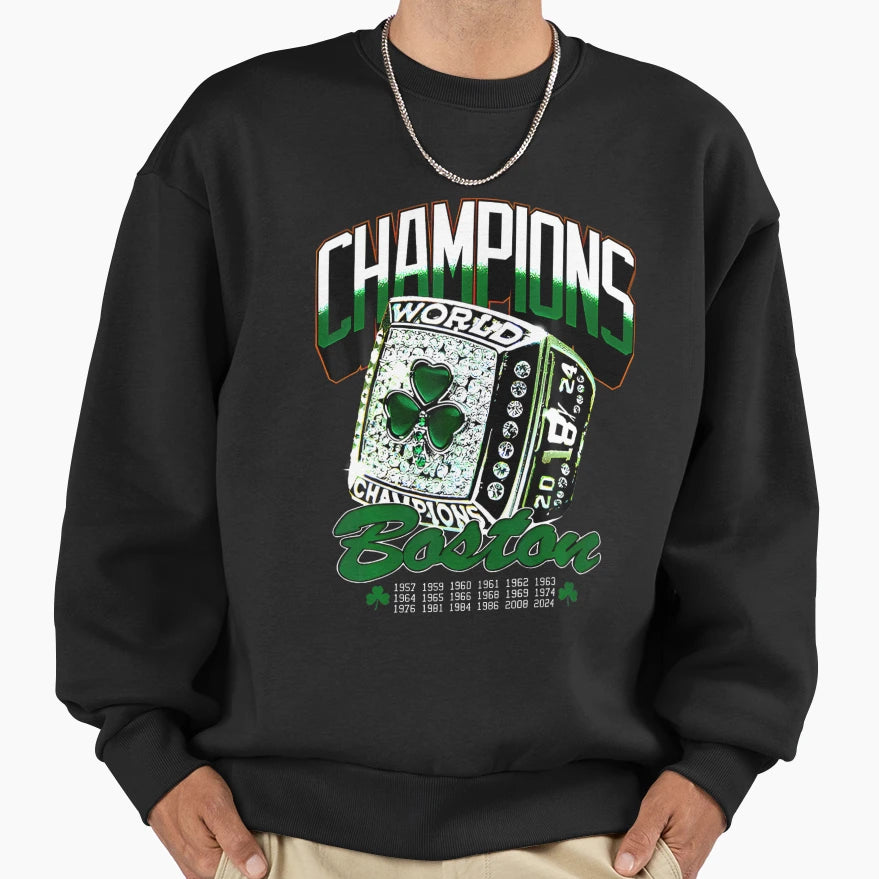 Boston World Champions Ring 2024 Nba Fan T-Shirt - Streetwear Style Unisex - T-Shirt, Sweatshirt, Hoodie