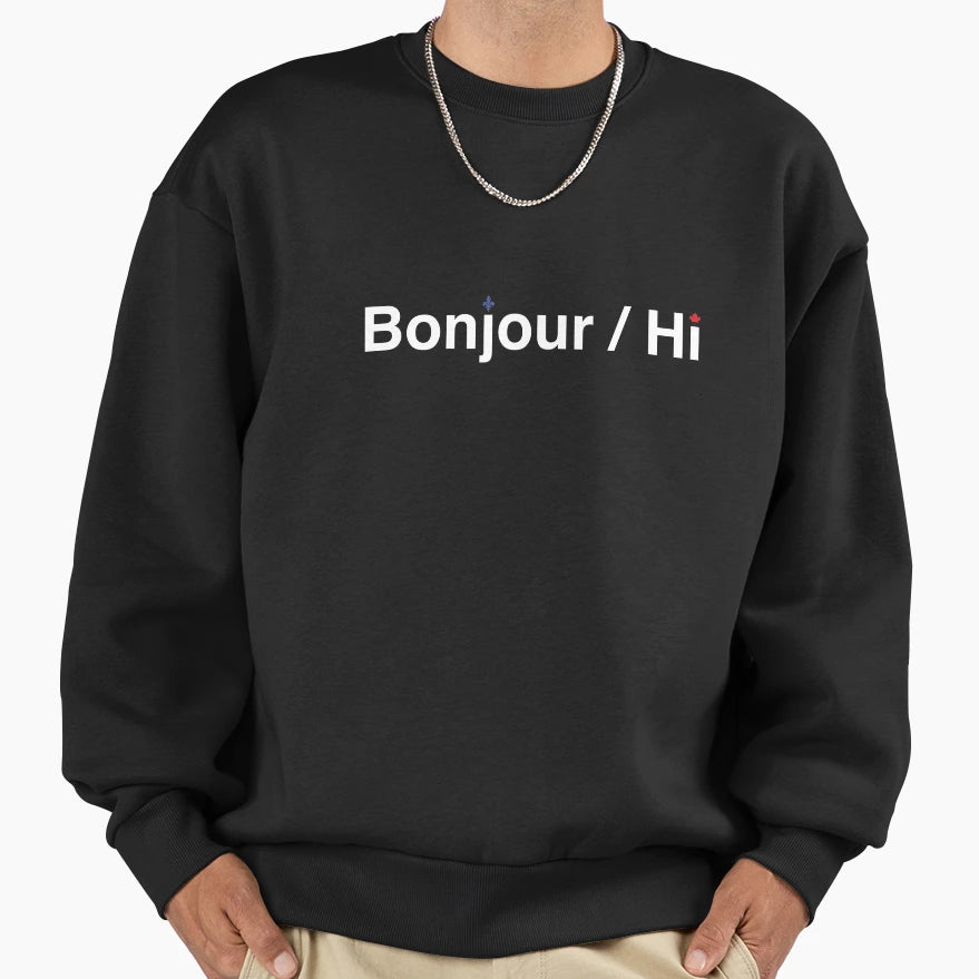 Bonjour Hi Version 2 Sweatshirt - Graphic Print for Adults - T-Shirt, Sweatshirt, Hoodie