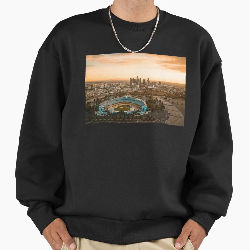 Dodger Stadium Downtown Los Angeles Sweatshirt - Unique Graphic for Adults - T-Shirt, Sweatshirt, Hoodie