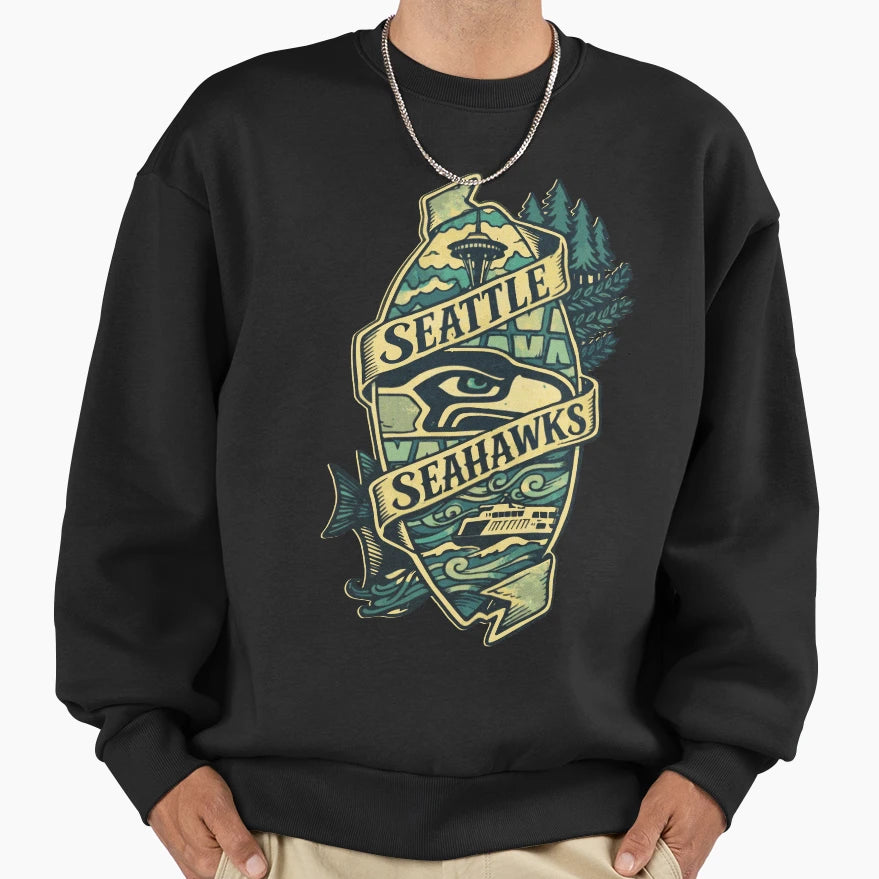 Seattle Sea Sweatshirt - Novelty Apparel Unisex - T-Shirt, Sweatshirt, Hoodie