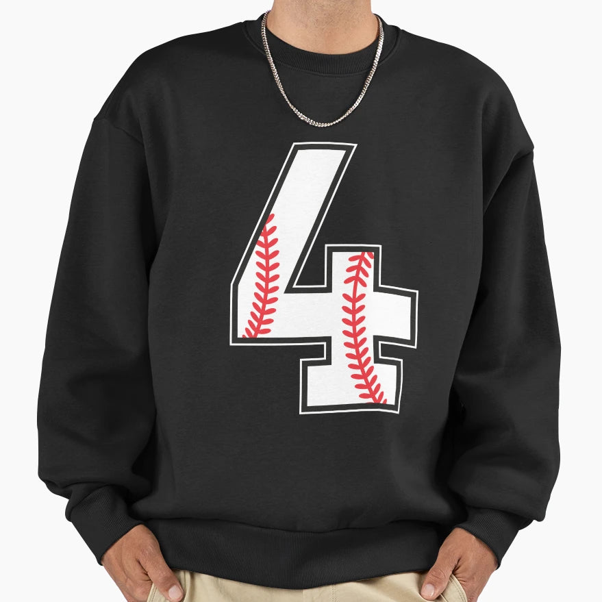 Baseball Number 4 Sweatshirt - Trendy Graphic Unisex - T-Shirt, Sweatshirt, Hoodie