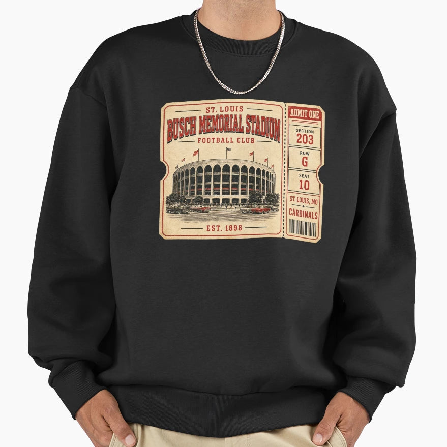 Busch Memorial Stadium Ticket St Louis T-Shirt - Trendy Graphic Men Women - T-Shirt, Sweatshirt, Hoodie