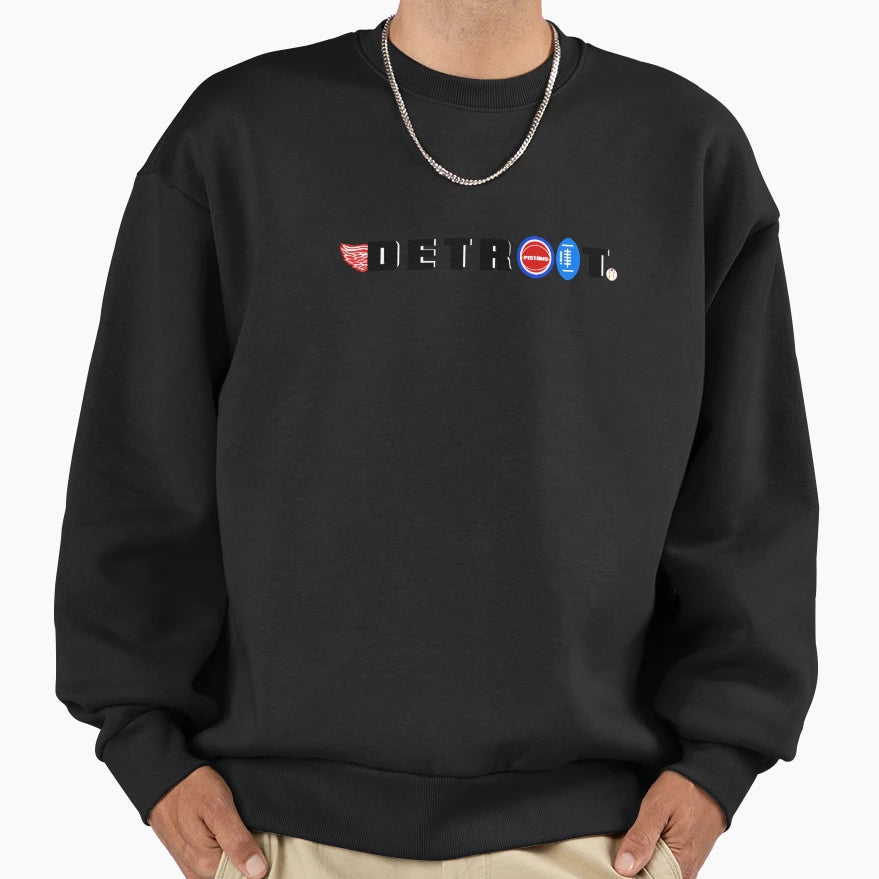 Detroit Sports Sweatshirt - Trendy Graphic Unisex - T-Shirt, Sweatshirt, Hoodie
