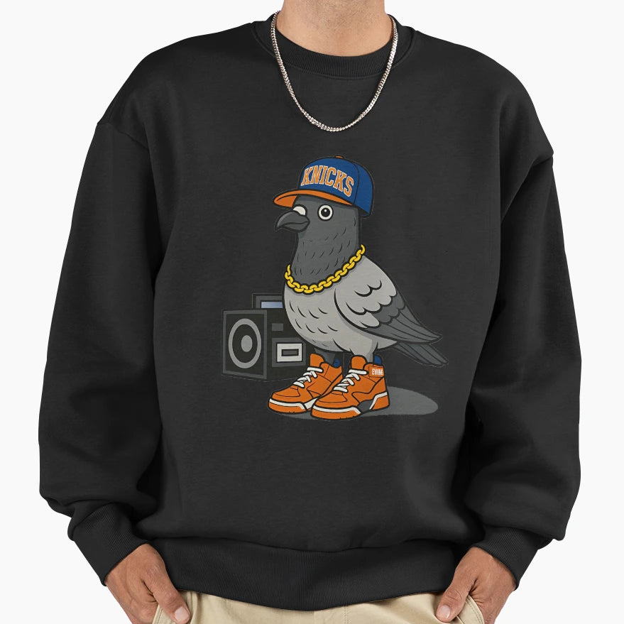 Nyc Pigeon Knicks Sweatshirt - Unique Graphic Men Women - T-Shirt, Sweatshirt, Hoodie