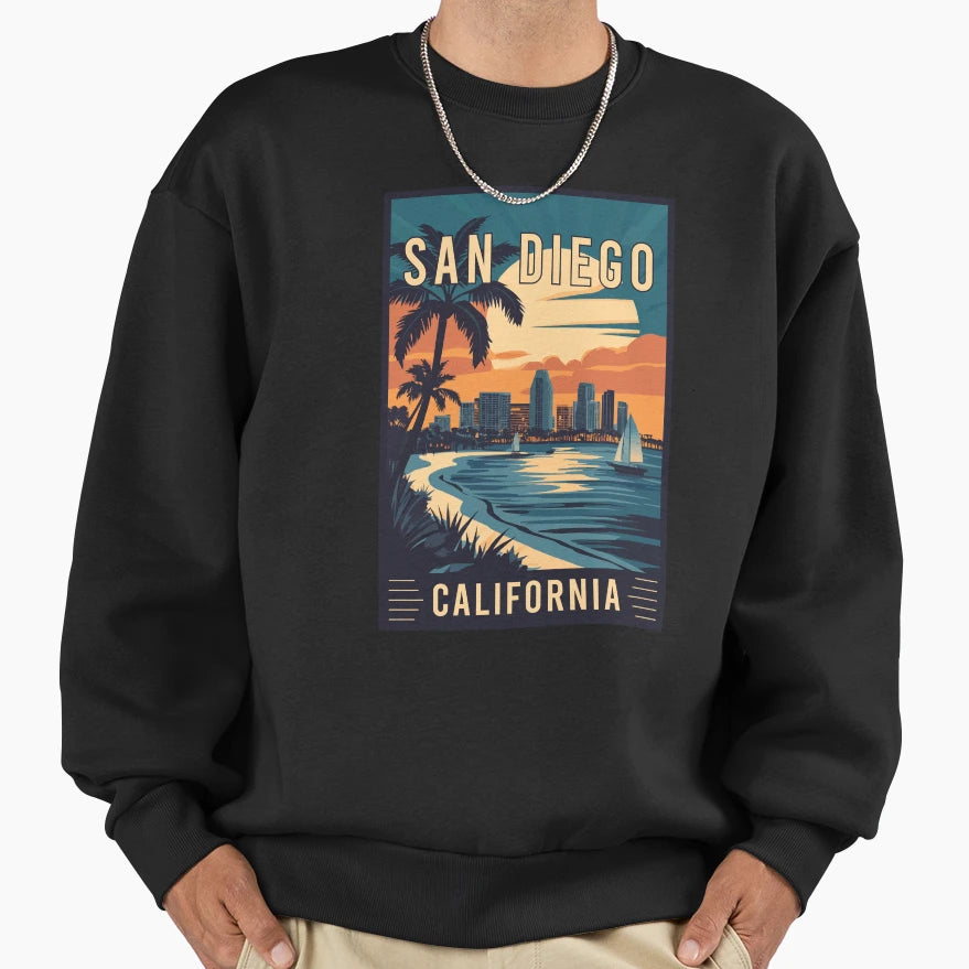 Explore Stunning San Diego California Sweatshirt - Graphic Print Men Women - T-Shirt, Sweatshirt, Hoodie