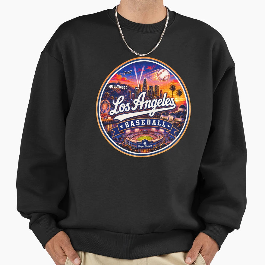 Warm Sunset Los Angeles Baseball Sweatshirt - Minimalist Print for Adults - T-Shirt, Sweatshirt, Hoodie